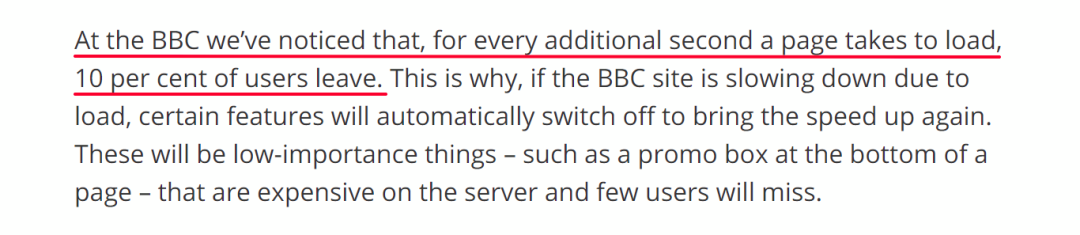 BBC关于网站速度的研究